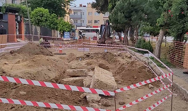 Yol çalışmasından tarih fışkırdı, bölgede çalışmalar durduruldu