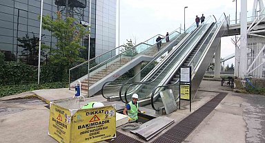 10 noktada yürüyen merdivenlere periyodik bakım