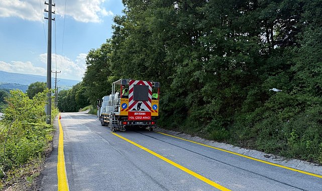 50 bin metrekare yol çizgi çalışması tamamlandı