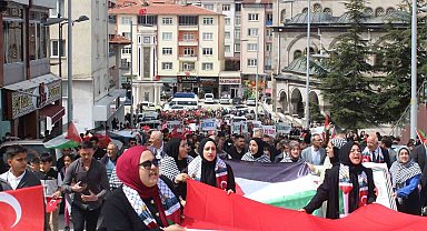 Akdağmadeni'nde Filistin'e destek yürüyüşü düzenlendi