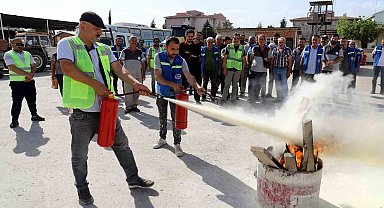 Akdeniz Belediye personeli yangın tatbikatına katıldı