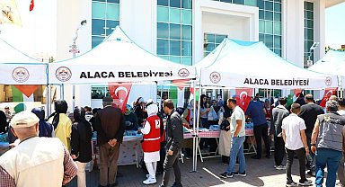 Alaca'da Gazze'ye destek kampanyasına büyük ilgili