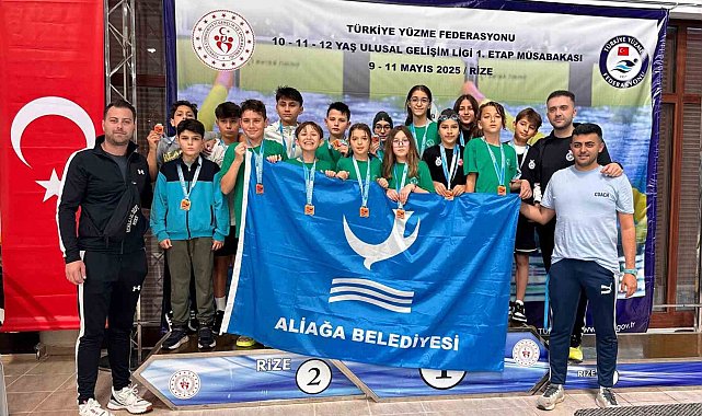 Aliağalı yüzücüler Rize'den 16 madalya ile döndü