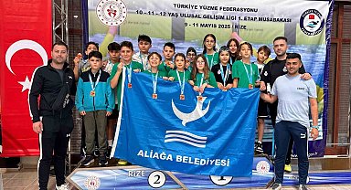 Aliağalı yüzücüler Rize'den 16 madalya ile döndü