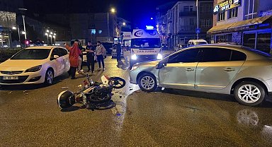 Ankara'da motosikletle otomobil çarpıştı: 1 yaralı