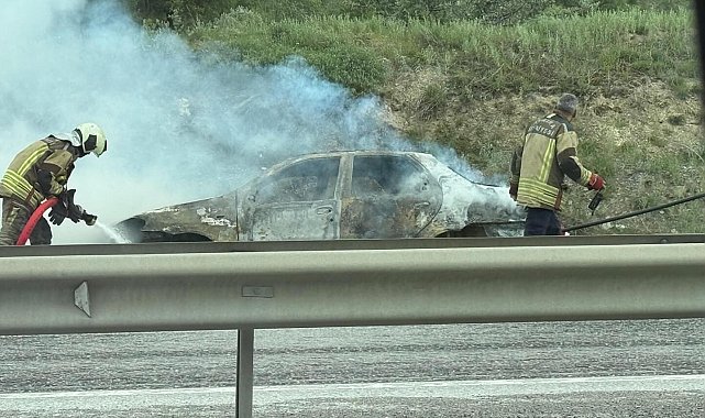 Ankara'da seyir halindeki araçta yangın