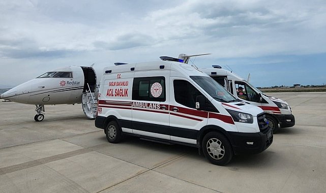 Aort koarktasyon hastası bebek uçak ambulansla İstanbul'a sevk edildi
