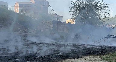 Arnavutköy'de fabrika bahçesinde korkutan yangın