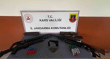 Arpaçay'da silah ve mühimmat ele geçirildi