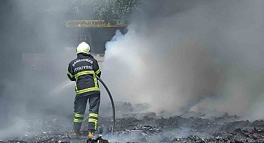 Atık madde yangını itfaiye tarafından söndürüldü