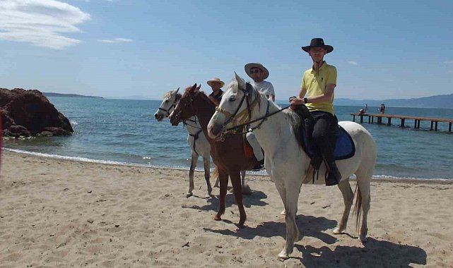 Balıkesir'de atlar plaja indi
