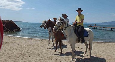 Balıkesir'de atlar plaja indi
