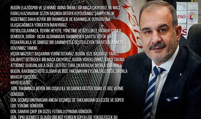 Başkan Alan, "Gün sahaya çıkıp, en güzel futbolu oynama günüdür"