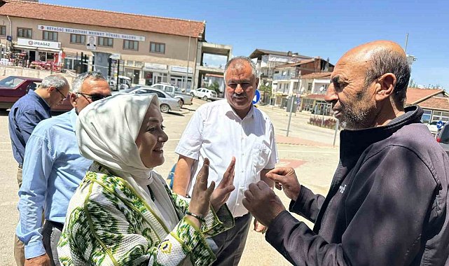 Beyağaç'ı ziyaret eden Milletvekili Ün, Başkan Pütün ve vatandaşlarla bir araya geldi