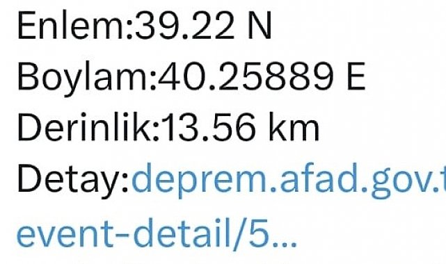 Bingöl'de 4,3 büyüklüğünde deprem