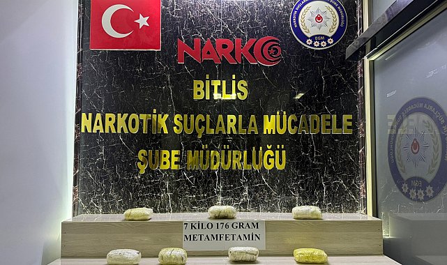 Bitlis'te 7 kilo 176 gram metamfetamin ele geçirildi