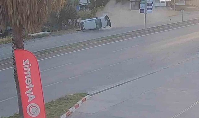 Bodrum'da takla atan araçtan çıkıp kaçtı