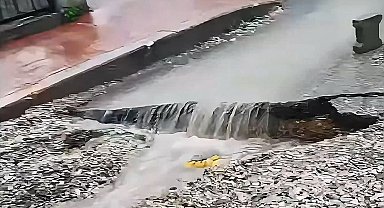 Boyabat'ta yol çöktü