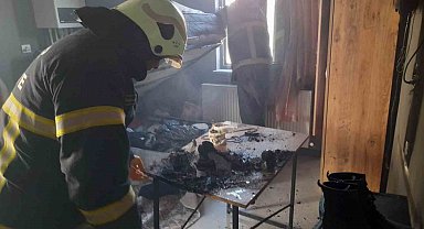 Burdur'da prizde unutulan ütü yangına neden oldu