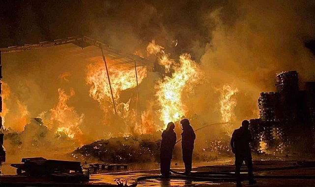 Bursa'da palet fabrikası alevlere teslim oldu