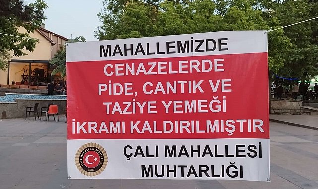 Bursa'nın bu mahallesinde cenazelerde yemek ikramı kaldırıldı