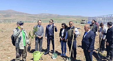 Büyükşehir, Pınarbaşı'daki eğitim yuvasına 2 bin 500 fidan dikti