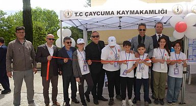 Çaycuma BİLSEM'de TÜBİTAK 4006 Bilim Fuarı göz doldurdu