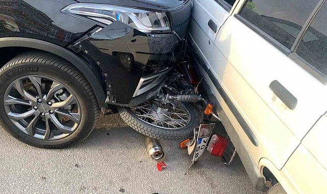 Cipin çarptığı motosikletin sürücüsü canını son anda kurtardı