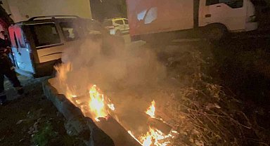 Çorlu'da çalılık yangını