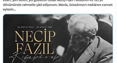 Cumhurbaşkanı Erdoğan'dan Necip Fazıl Kısakürek paylaşımı