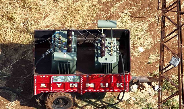 Dronla tespit edilen kaçak trafoyla 200 hanelik elektrik tüketildiği ortaya çıktı