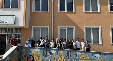 Düzce'de okul duvarlarına renkli dokunuş