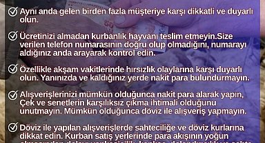 Eskişehir Emniyet Müdürlüğü'nden kurban alışverişlerinde dolandırıcılığa karşı uyarı