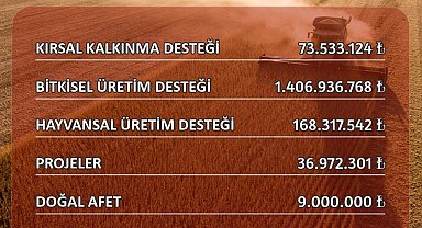 Eskişehir'de çiftçiye 1 milyar 694 milyon 759 bin TL destek yapıldı