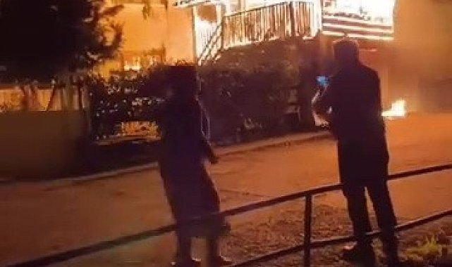 Evin önündeki garaj alevlere teslim oldu