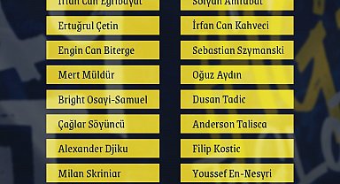 Fenerbahçe'nin Hatayspor maçı kamp kadrosu açıklandı