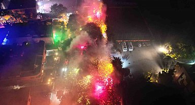 Florya'da şampiyonluk kutlaması havadan görüntülendi