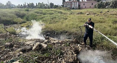 Gazipaşa'daki otluk yangını büyümeden söndürüldü