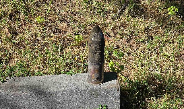 Göl kenarında patlamamış top mermisi bulundu