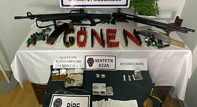 Gönen'de uyuşturucu ve silah operasyonu
