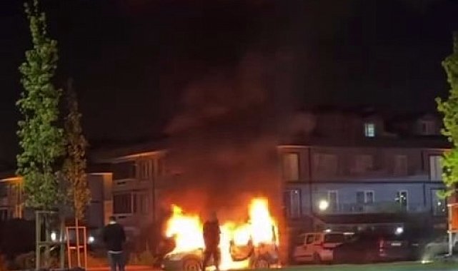 Hafif ticari araç alev topuna döndü