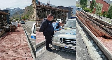 Hakkari'de kaldırımı işgal eden inşaat sahibine 15 bin TL ceza