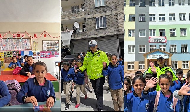 Hakkari'de minik öğrencilere trafik eğitimi