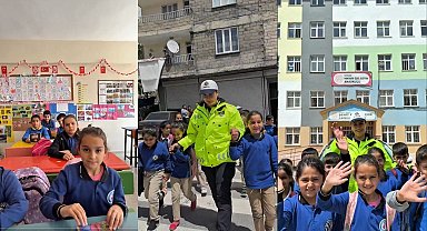 Hakkari'de minik öğrencilere trafik eğitimi