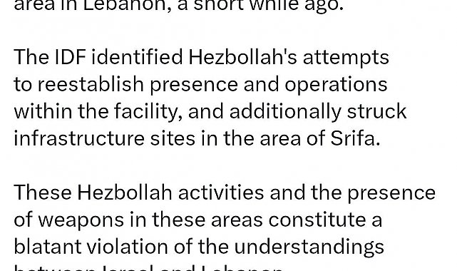 İsrail ordusu: "Lübnan'da Hizbullah'a ait hedefleri vurduk"