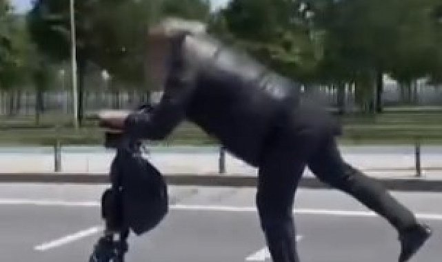 İstanbul'da tehlikeli scooter yolculuğu kamerada
