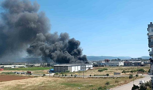 İzmir'de plastik sandalye fabrikasında yangın