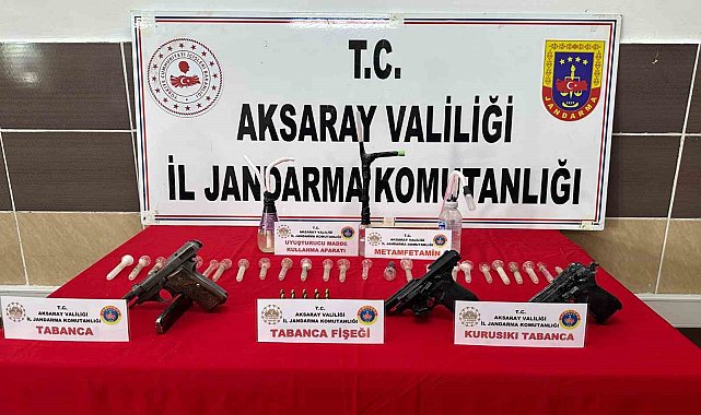 Jandarmanın operasyonunda uyuşturucu ve tabancalar ele geçirildi