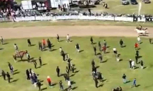 Jokeyi üzerinden attı, yarışa devam etti