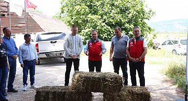 Kadın çiftçilere 'Saman Balya' desteği